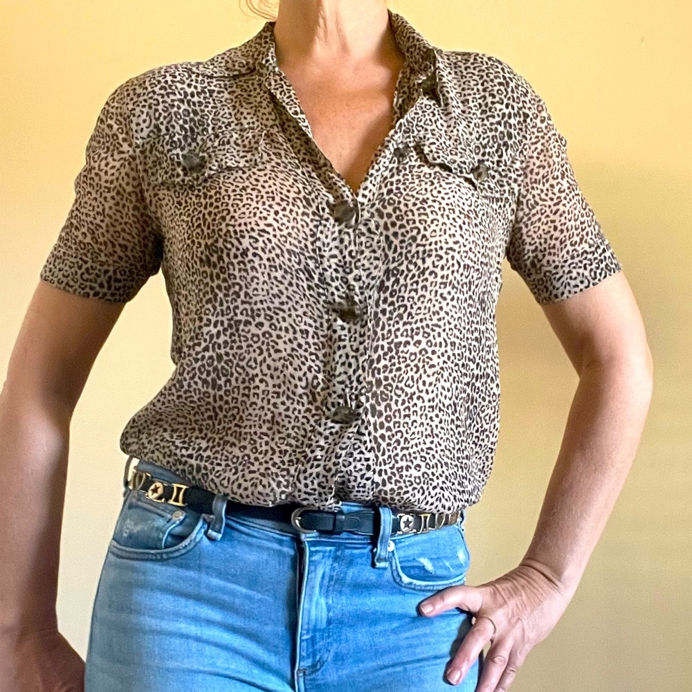 Silk Georgette leopard print blouse